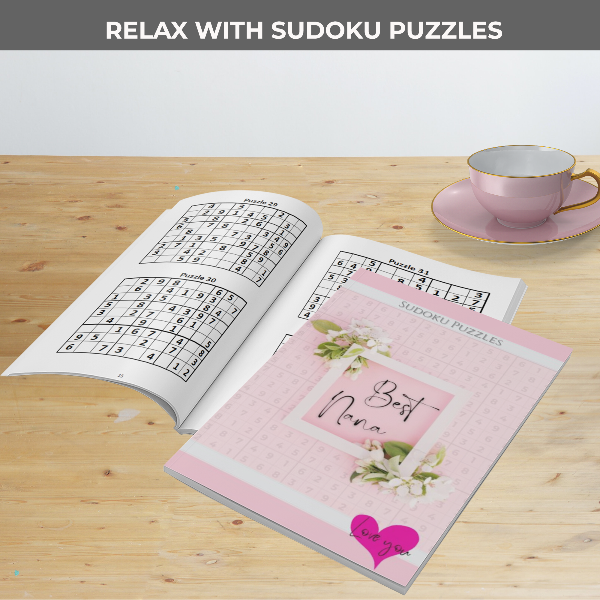 Sudoku Book open on coffee table