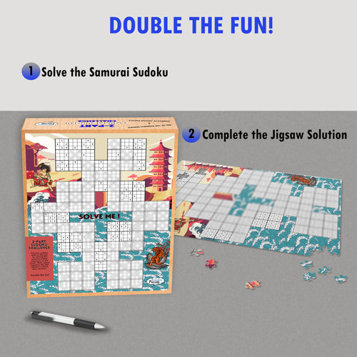 2 Part Samurai Sudoku Jigsaw Puzzle Game